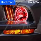 Для 2005-2009 Ford Mustang RGB светодиодсветодиодный ангельские глазки гало кольца фары лампы многоцветный переключатель с дистанционным управлением