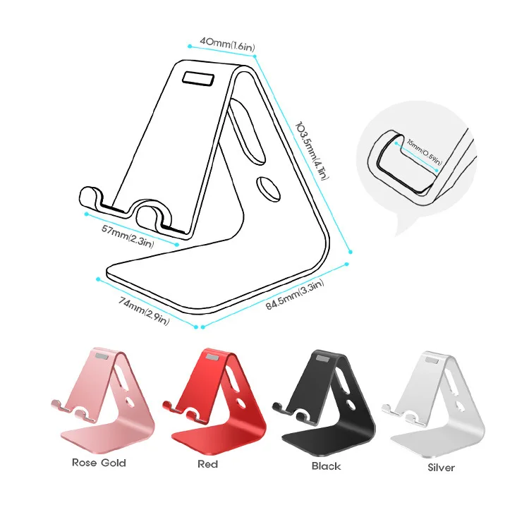 

Suitable for Flat Metal Universal Aluminum Alloy Desktop Phone Holder Computer Holder for IPad Mini