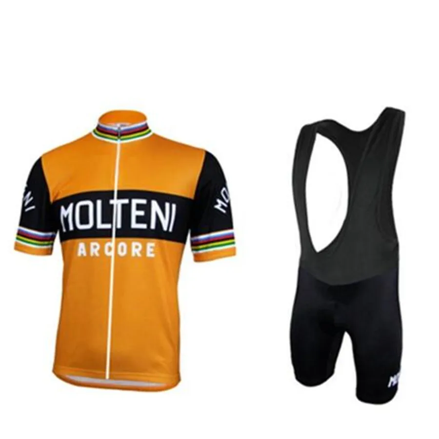 bib suit Велосипедная спортивная рубашка Pro Team MOLTENI Велоспорт Джерси мужская летняя вентиляция короткий рукав Велоспорт Джерси мужская одежда ретро - Цвет: bib suit