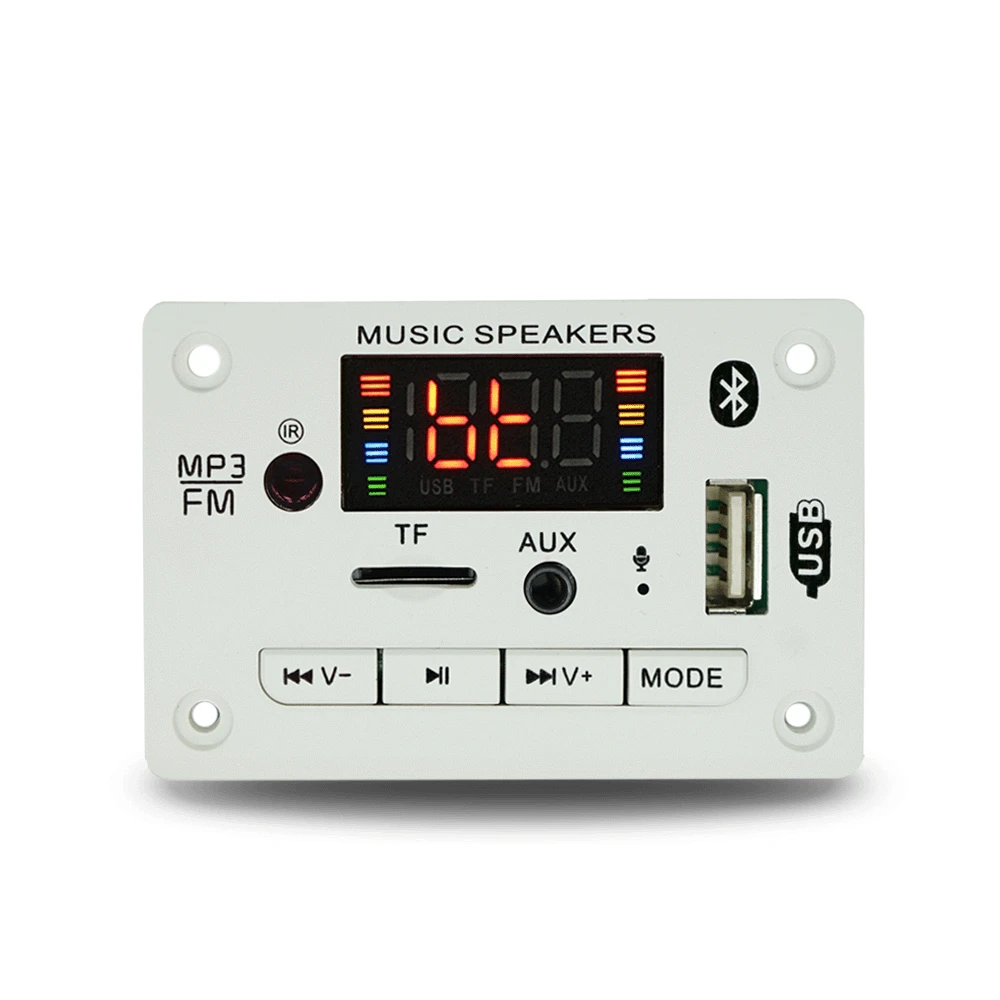Модуль платы декодера MP3 с Bluetooth 5 0 12 В автомобильный USB mp3-плеер WMA WAV разъем для