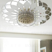 mirror stickers sticker room decoration long full body wall ceiling chandelier light lamp flower petals ring round r043