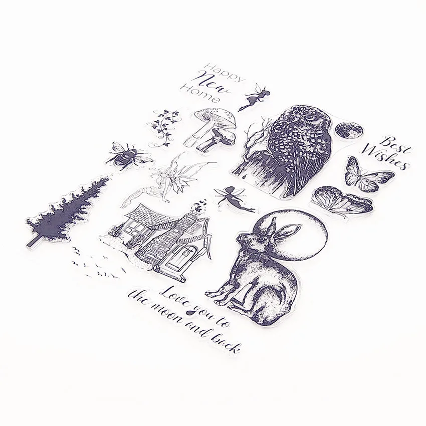 18*21 5 см Сова прозрачный марки/силиконовые уплотнения роликовый штамп для