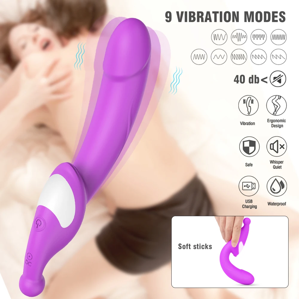 Двухмоторный фаллоимитатор вибтратор Стимулятор клитора Секс-игрушки для