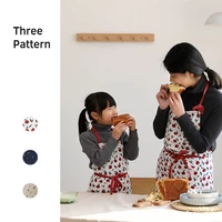 kids cooking apron kid girl mother cute lovely grill bbq pink polka dot cotton linen smock cartoon tablier protective apron