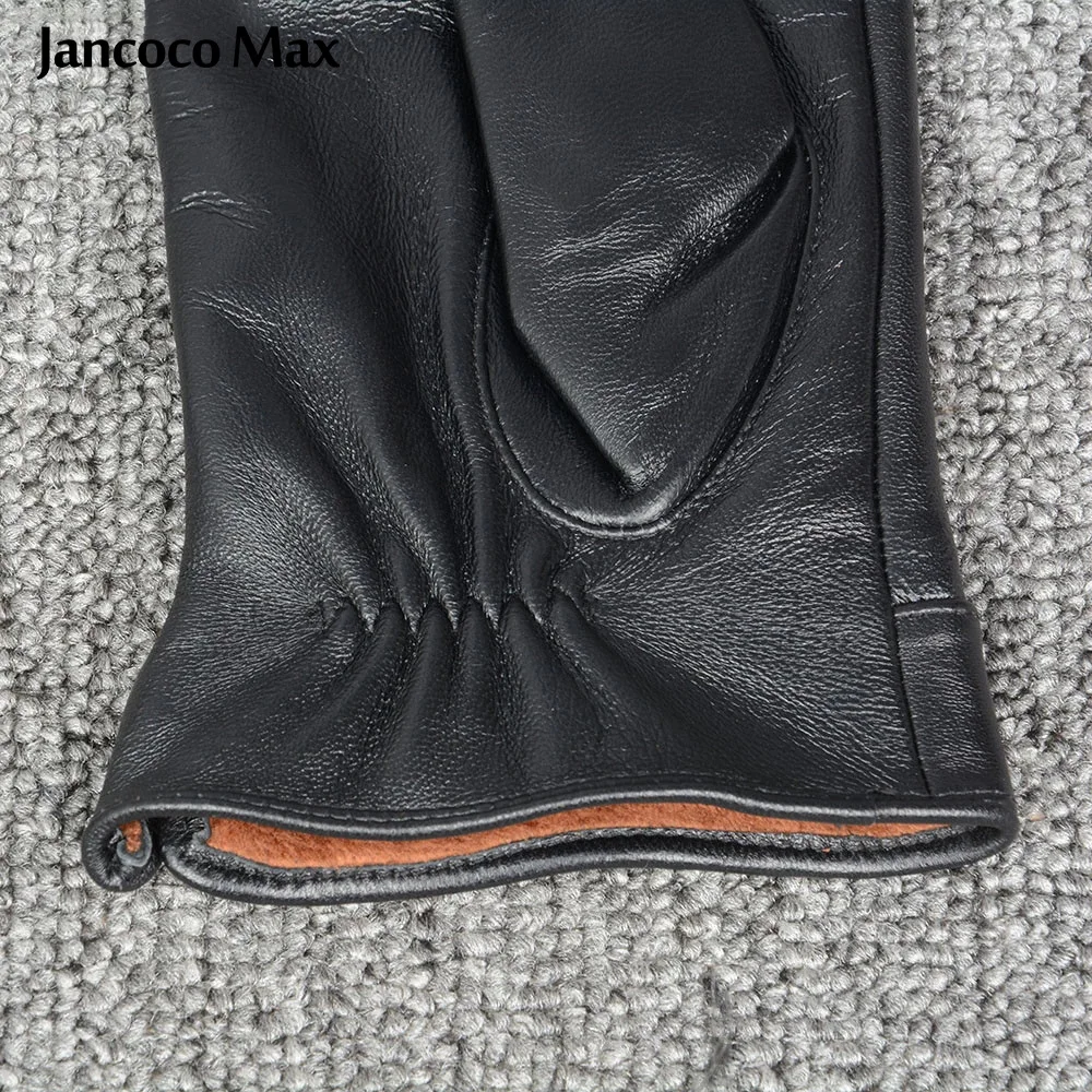 Jancoco Max настоящая Овчина кожа зимние теплые перчатки для вождения мягкие варежки