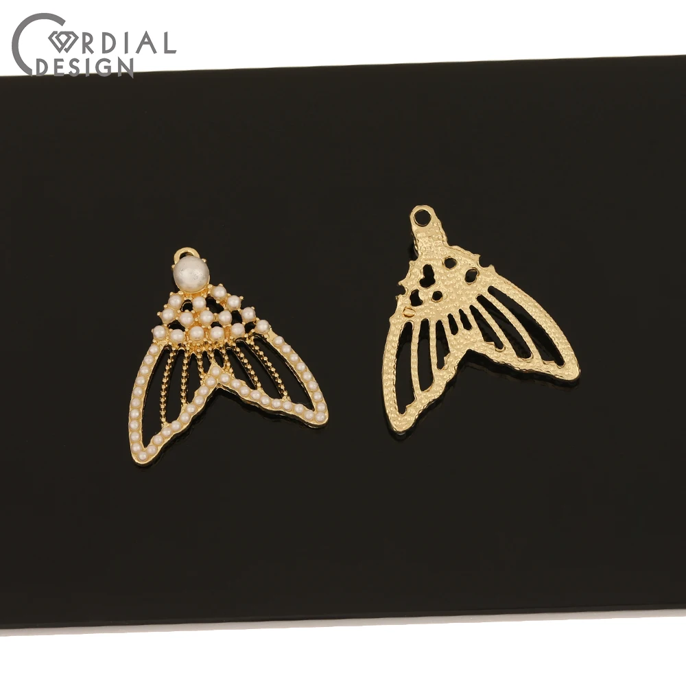 

Cordial Design 50Pcs 27*30MM Jewelry Accessories/Charms/Imitation Pearl/Fish Tail Shape/DIY Pendant/Hand Made/Earring Findings