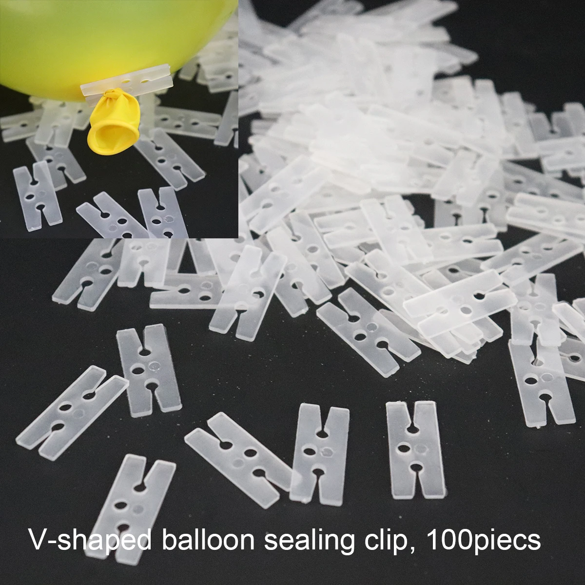 100 pcs H clips Дешевые 7/11 пробки держатель воздушных шаров колонна-подставка прозрачный пластиковый шар палочка День Рождения украшения Детские свадебные шары Декор - Цвет: 100 pcs H clips
