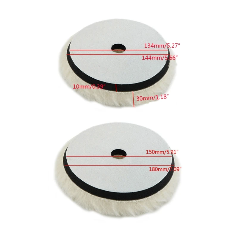 

1pc 6"/7" Wool Polishing Pad For Polisher Machine Waxing Polishing Buffing Car Paint Care Polisher Pads For Car Polisher