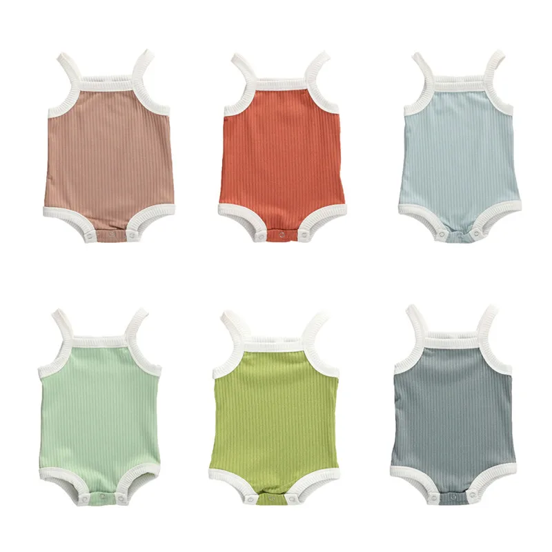 

0-18M NEW Summer Infant Baby Boy Girl Bodysuit Summer Sleeveless One-piece Romper Bodysuit Sunsuit Clothes Outfits