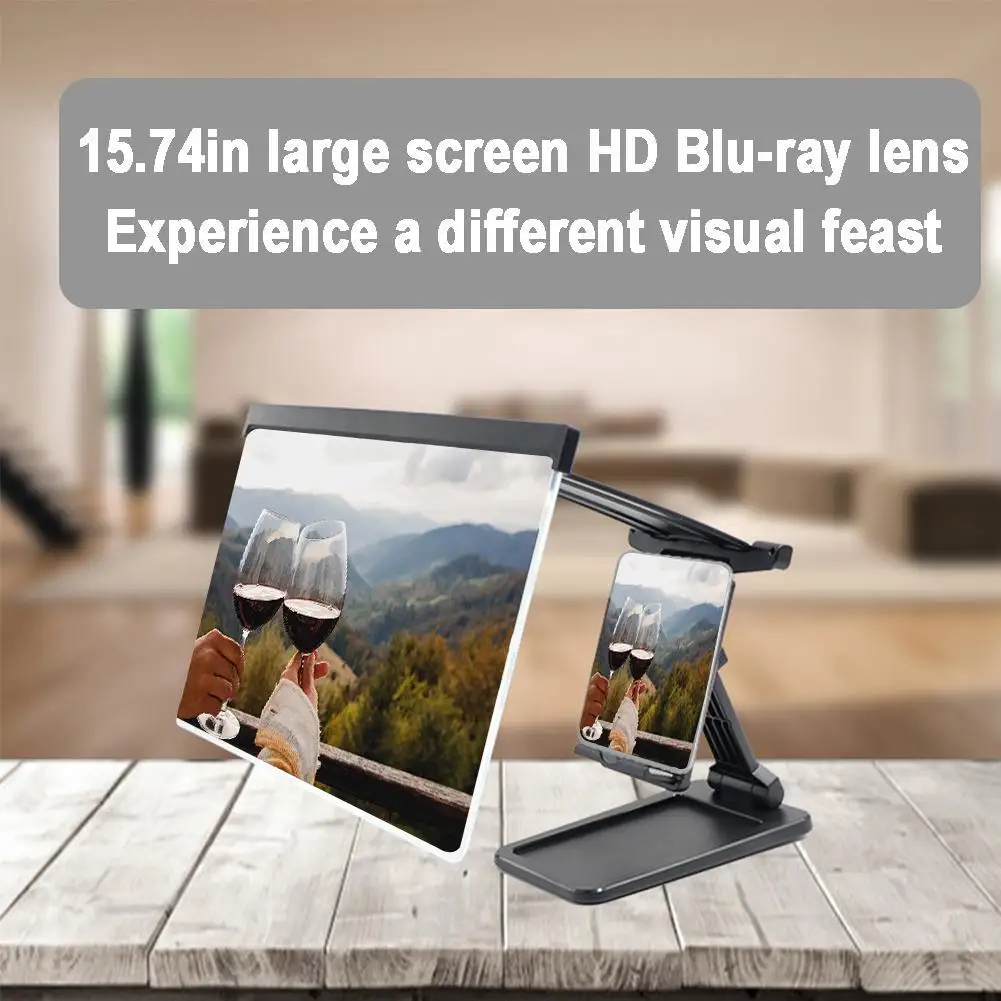 12 inch 3d mobile phone screen magnifier hd video amplifier folding mobile cell stand bracket with movie game magnifying for car free global shipping