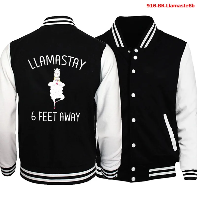 

Hip Hop Men Jackets and Coats Women Fashion O Neck Clothes Boys Cartoon Uniform Girls Casual Sportswear Llamaste Baseball Jacket