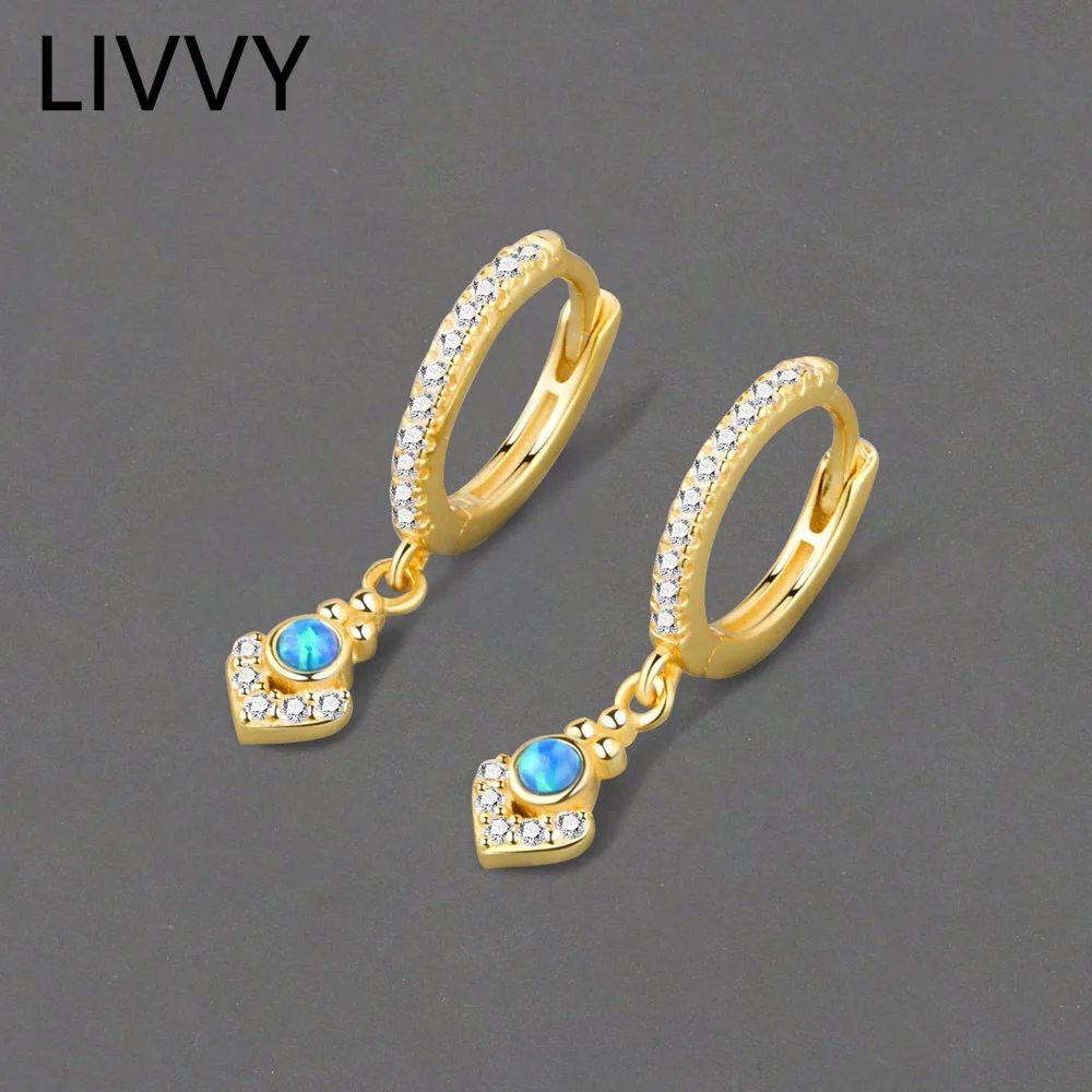

Silver Color New Creative Geometric Blue Zircon Short Pendant Earrings For Women Fashion High Quality Exquisite Elegant Jewelry