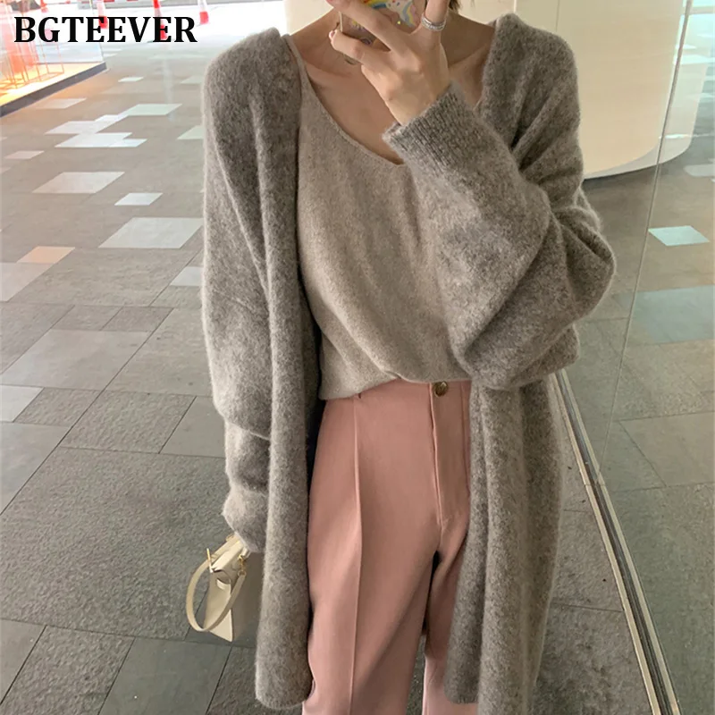 Elegant Long Sweater Cardigan Women Sleeve Oversized Ladies Outwear Jumper Coat Female Winter Open Stitch 2019 |