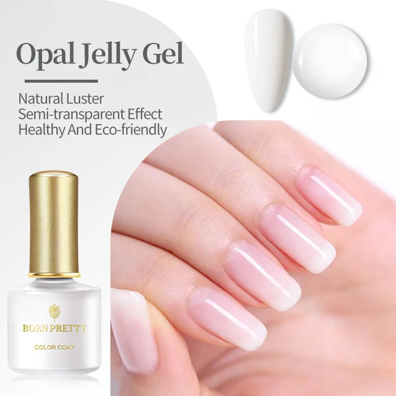 

BORN PRETTY Pink jelly Nail Gel Polish Soak Off UV Gel Opal Jelly Gel Semi-Permanant Varnish Translucent Gel Nail Base Top Coat