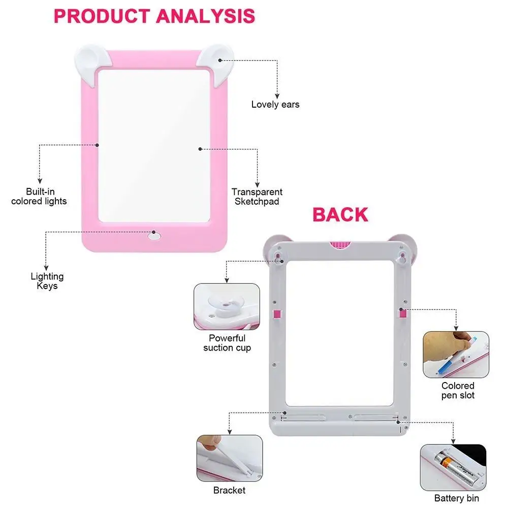 Led Blue/Pink 3d Painting Board Magic Drawing LED Artboard Cartoon Write Child Graffiti Interesting Art Student | Канцтовары для