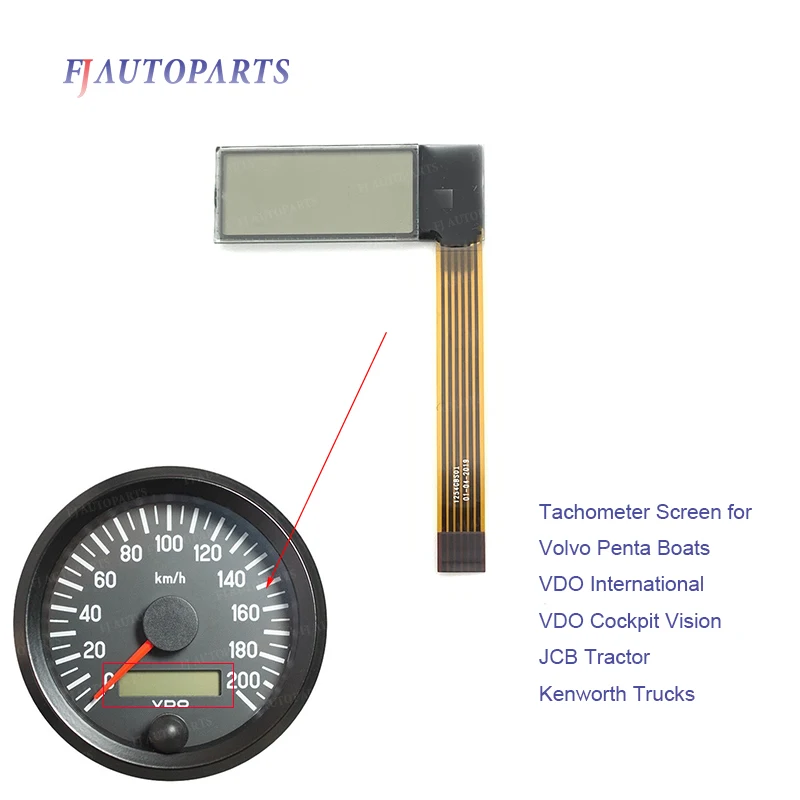 Tachometer-lehre Bildschirm LCD Display Bildschirm für VDO Volvo Penta Jcb Traktor Boot