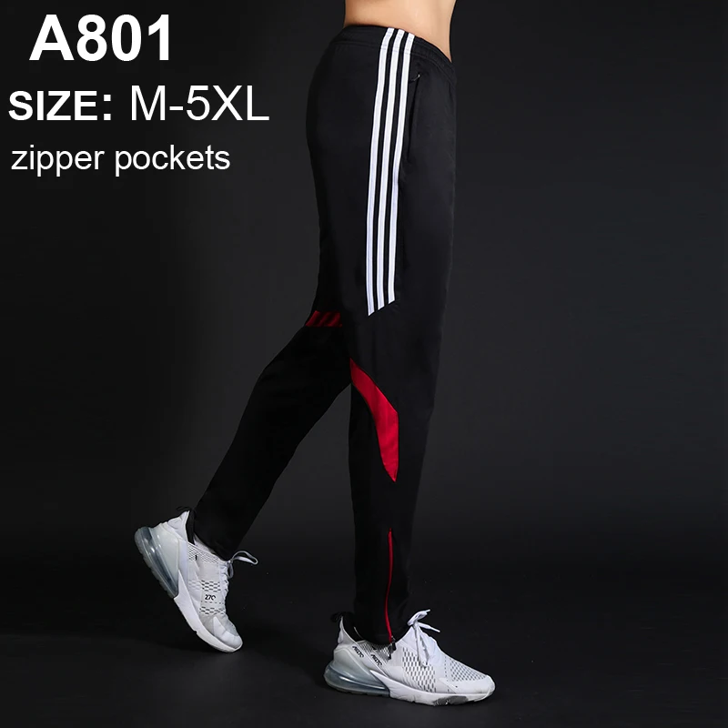 

Men Sports Running Pants zipper Athletic Football Soccer pant Training sport Pants Elasticity Legging jogging Gym Trousers