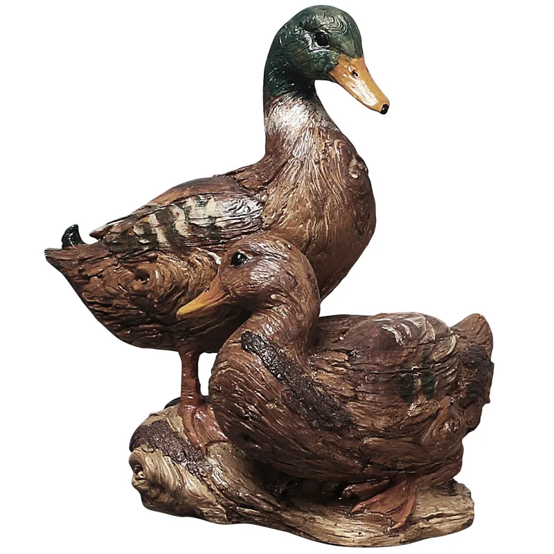 

[MGT] Nordic wind simulation woodcut duck ornaments creative resin home balcony garden animal crafts ornaments
