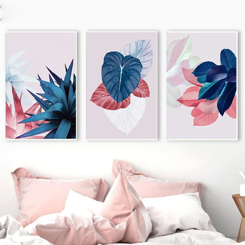 Скандинавский акварельный лист ботанический настенный холст живопись постеры и