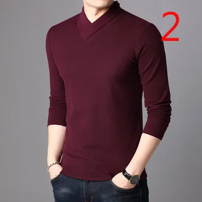 

Long-sleeved T-shirt cotton business casual middle-aged men's autumn jacket