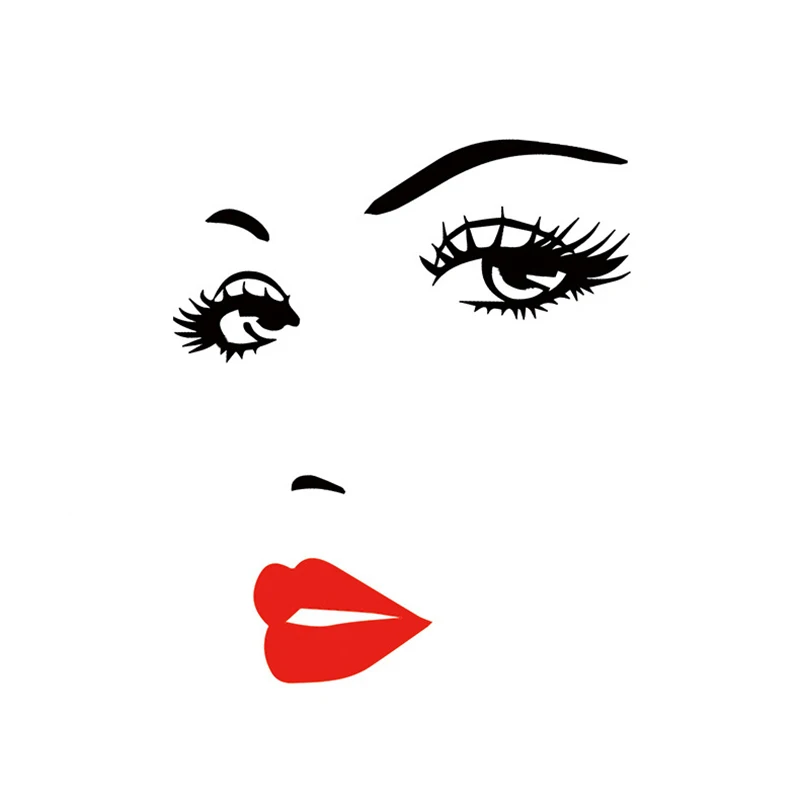 

1pc Pretty Eyelashes Eyebrow Wall Sticker Big Eyes Love Heart Sexy Girls Lip Wall Stickers For Living Room Art DIY Home Decor