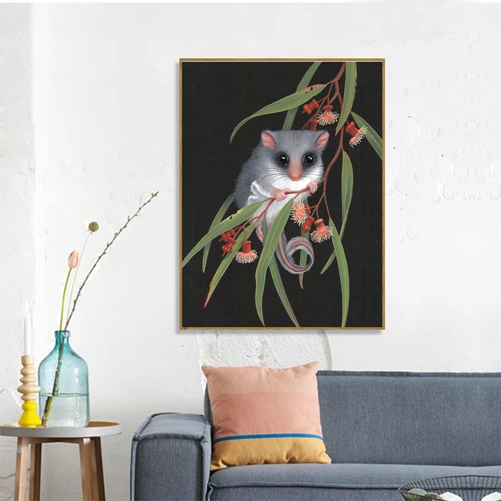 

HUACAN Cross Stitch Animal Needlework Sets For Full Embroidery Flower Kits White Canvas 14CT DIY Home Decor 40x50cm