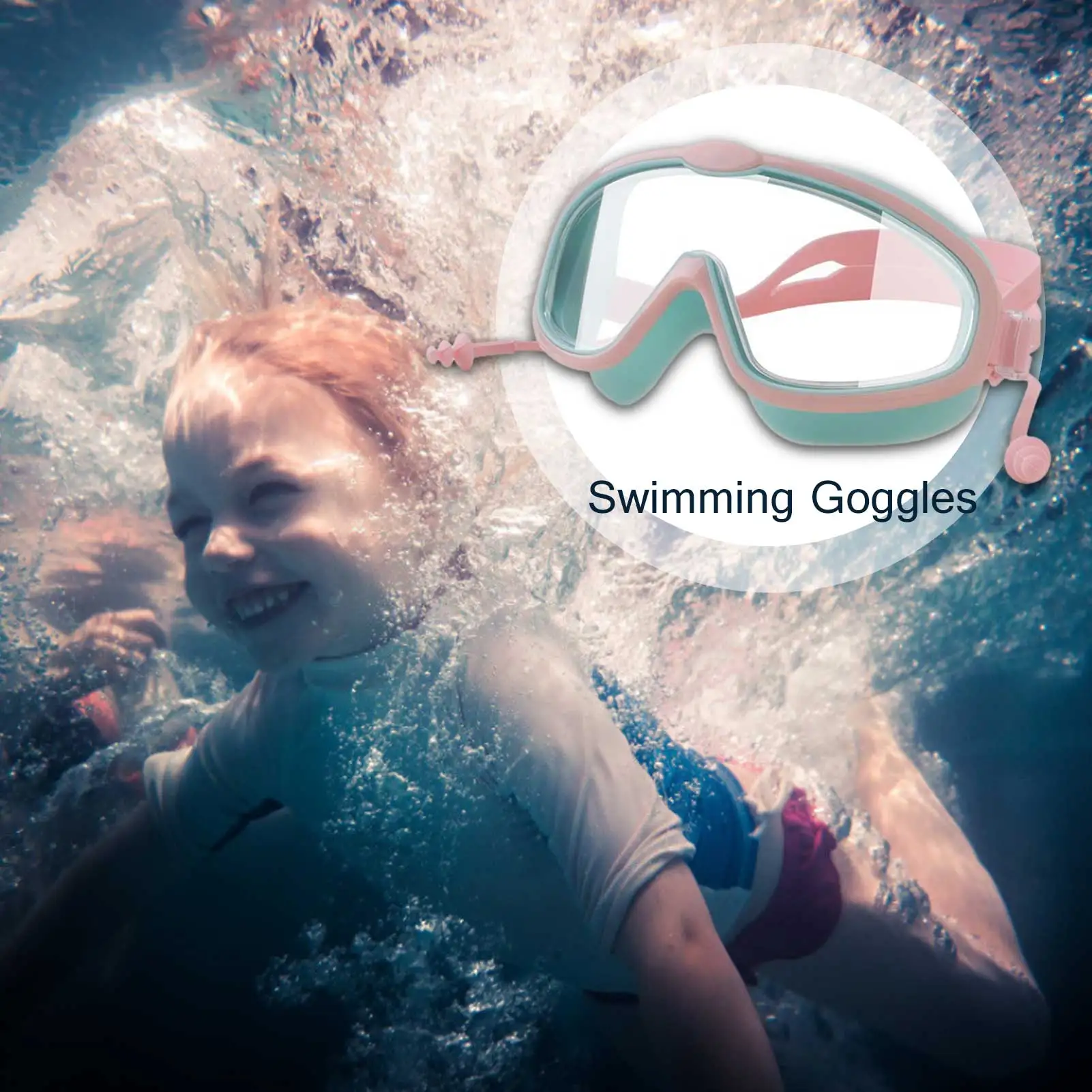 Children's 3D Swimming Goggles Anti-Fog Clear Vision Professional Glasses Waterproof Silicone Summer | Спорт и развлечения