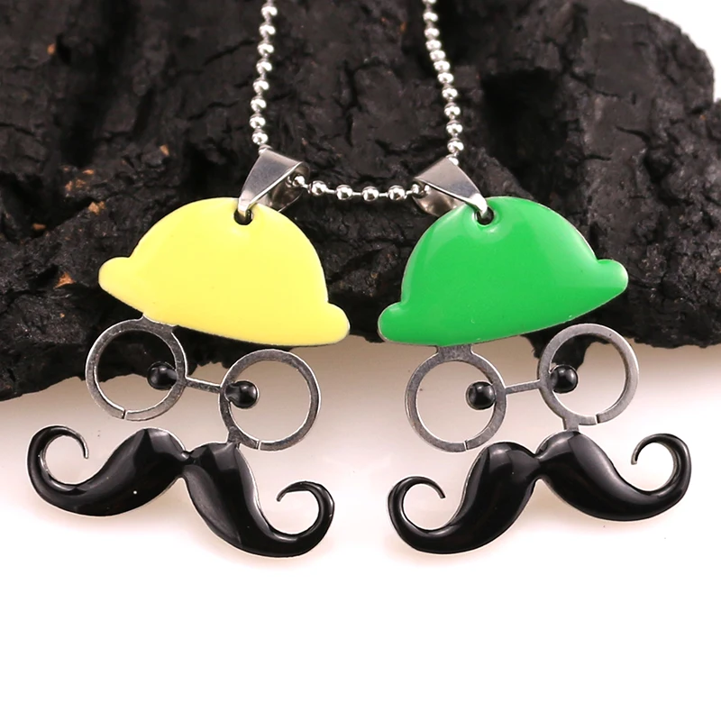 1 шт. подвеска с очками из нержавеющей стали разноцветная шапка бородой ожерелье