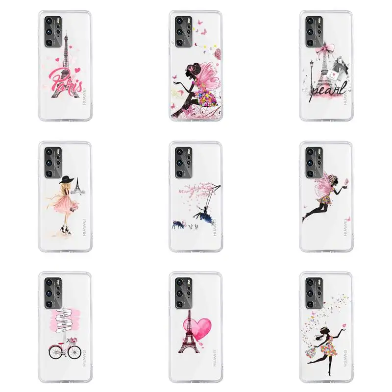 

Eiffel Tower Phone Case For Huawei P40 P30 P20 Mate Honor 10i 30 20 i 10 40 8x 9x Pro Lite Transparent Cover