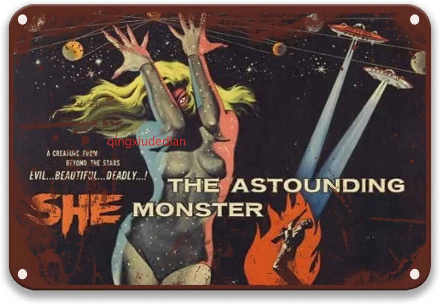 Оловянные знаки syplog The Amazing She-Monster 1958, винтажная Фотографическая группа для сада, фермерского дома, кофе и бара на заказ 8x12