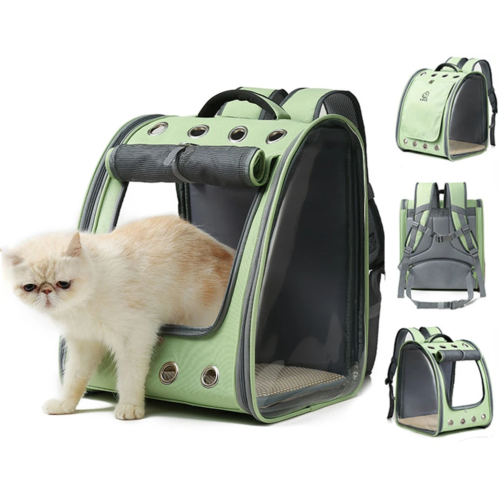 

Cat Backpack Pet Carrier Bag Oxford Cloth Shoulders Bag Outdoor Travel Transparent Pvc Backpack Comfortable Breathable Mesh Bags
