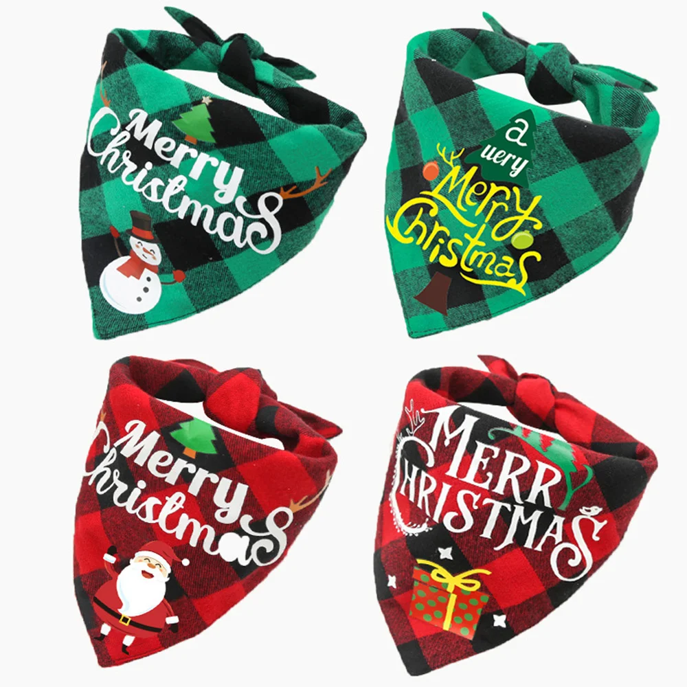 

Christmas Dog Bandanas Snowman Snowflake Pet Kerchief Triangular Bandana Washable Large Dogs Scarf Bib for Christmas Cat Costume