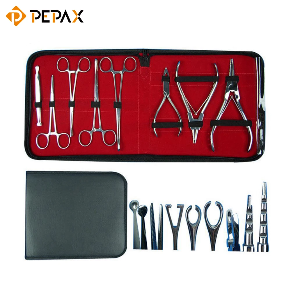 PEPAX Stainless Sterile Slotted Round Navel Forceps Clamp Triangle Open Plier Ear Nose Piercing Tools Tattoo Piercing Supplies