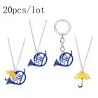 SG 20 шт. HIMYM, как я встретила вашу маму, чокер, синий, французский рог, желтый подвеска в виде зонтика, брелок на день матери, женский брелок, подарок