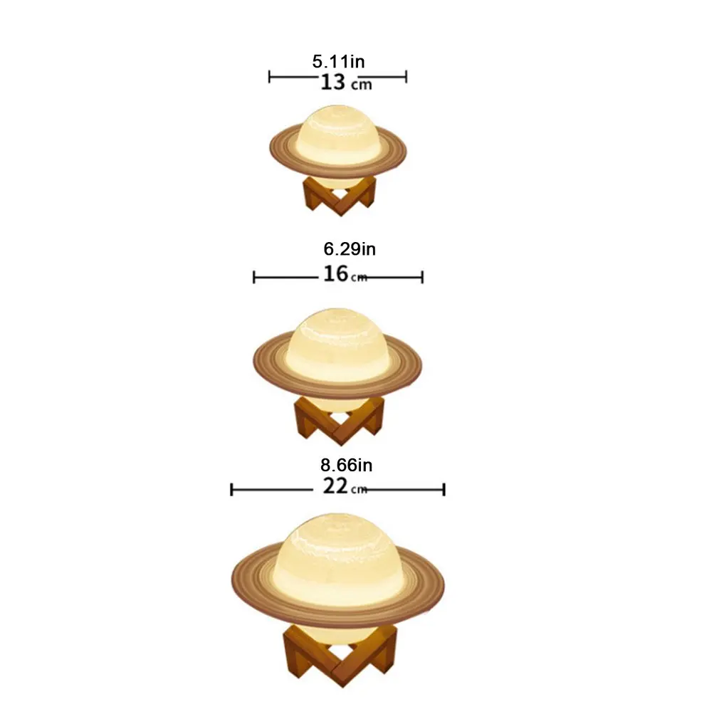 

Practical 3D Printing Saturn Lamp Home Decor LED Bedroom Night Light With Remote Control Kids Gift Night Lamp