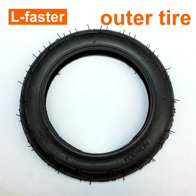 outer tire " пневматическое колесо с внутренней трубкой для самоката, размер колеса 8x1 1/4, ступица из алюминиевого сплава 32 мм, ширина надутого колеса - Цвет: outer tire