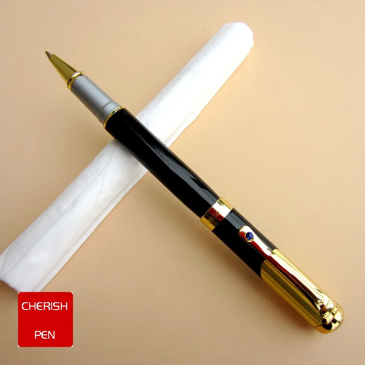 Jinhao 9009 Роскошная золотая шариковая ручка с алмазным зажимом гладкая