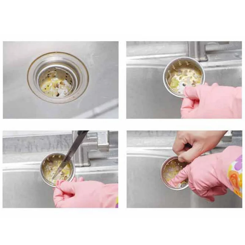 

100PCS Disposable Sink Filter Sink Strainer Bag Shower Sewer Water Filter Disposable Kitchen NEW