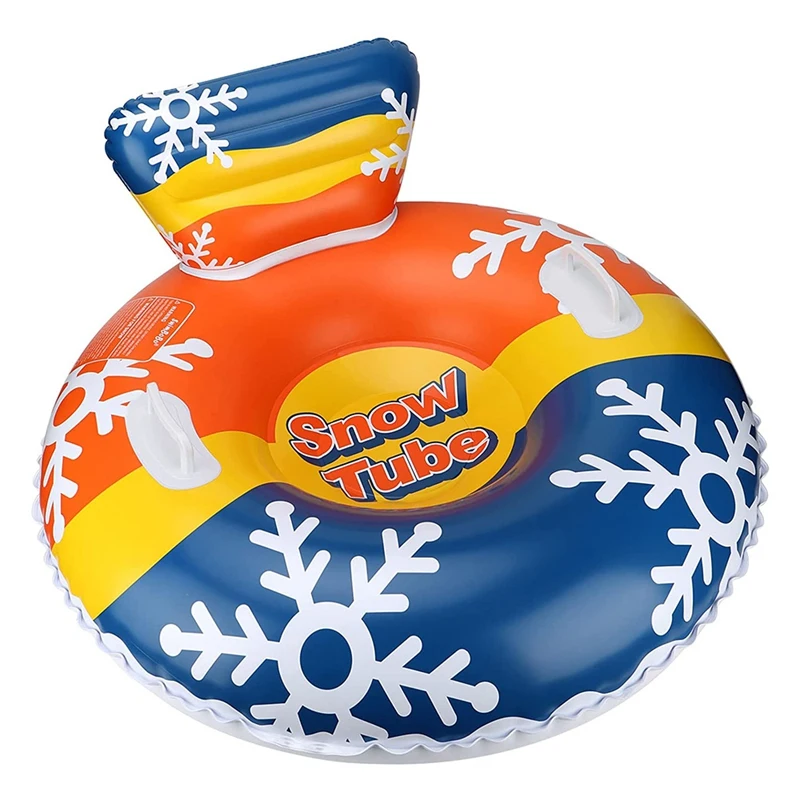 

Snow Tube Inflatable Snow Sled for Kids and Adults with Backrest