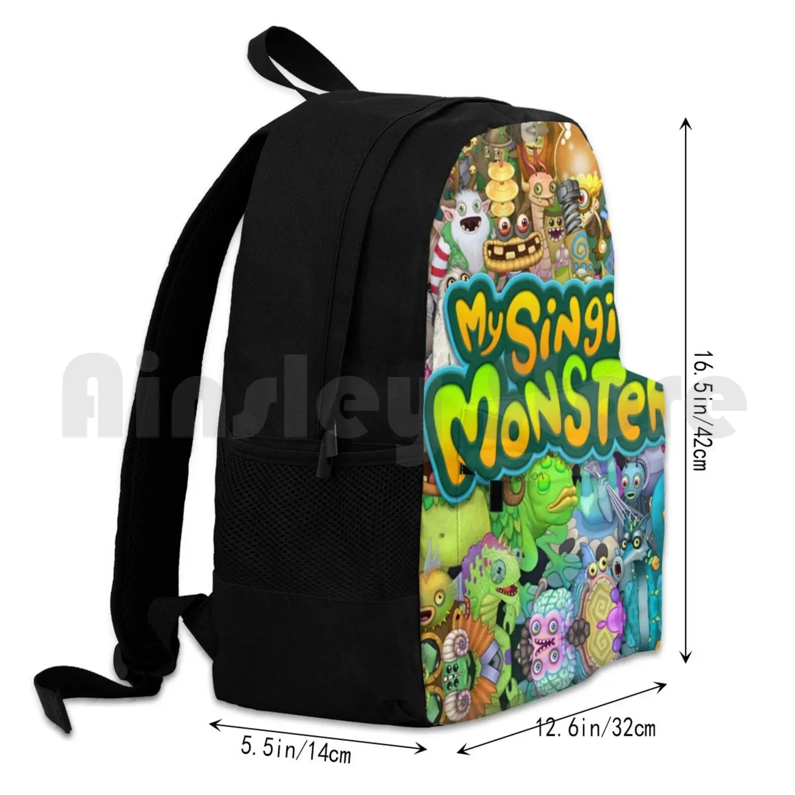 Мой рюкзак для активного отдыха и спорта "Персонажи и заглавие My Singing Monsters" на открытом воздухе.