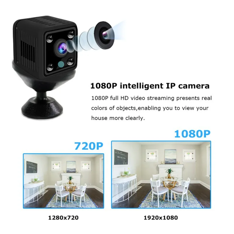 Горячая HD1080P мини камера видеокамера IP ночного видения wifi удаленный монитор ЕС