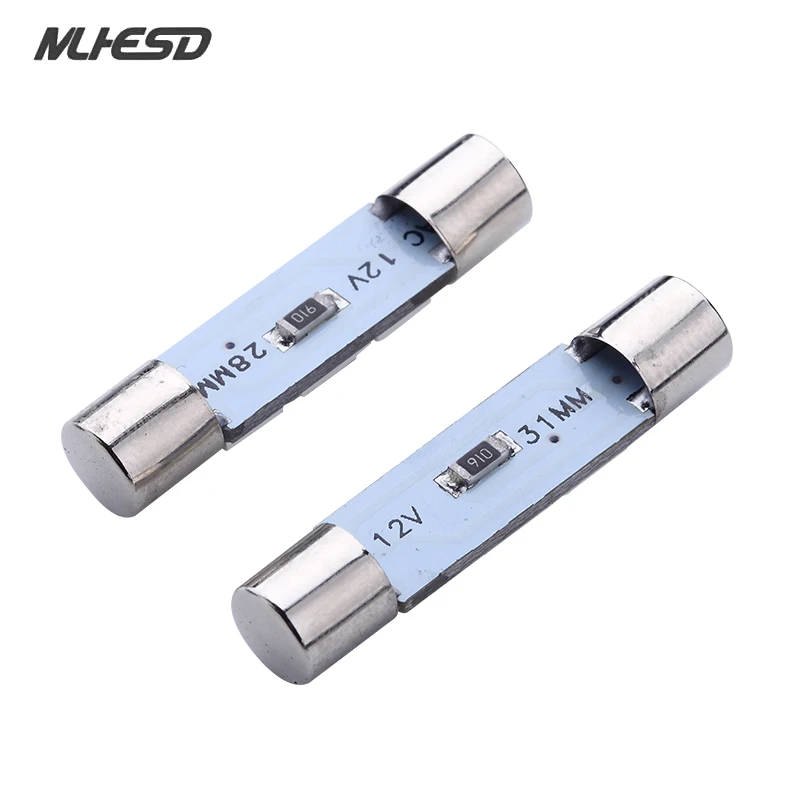 

100Pcs T6.3 LED 5050 3SMD Car Flood Festoon Dome 28mm 31mm lamp 12V Car Interior Sun Visor Vanity Mirror Lights Makeup Lights