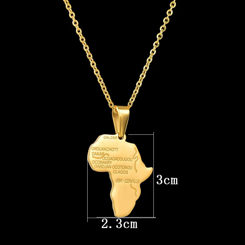 Ожерелье из нержавеющей стали для женщин и мужчин цвет Эфиопский золото