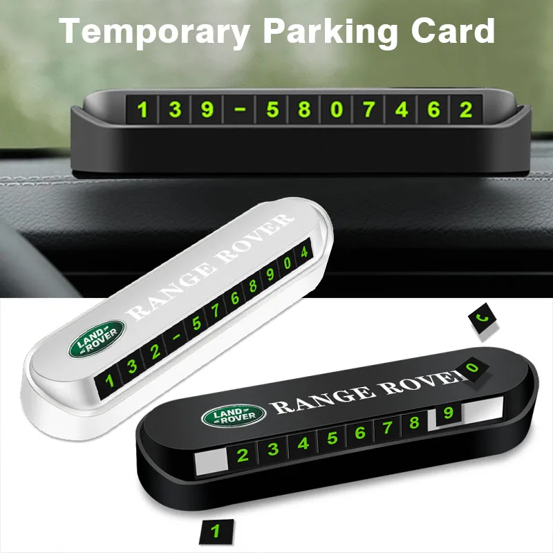 

1Pc Car Temporary Parking Card Phone Number Card Plate Sticker For Land Rover Discovery Range Rover Evpque Defender 3 Freelander