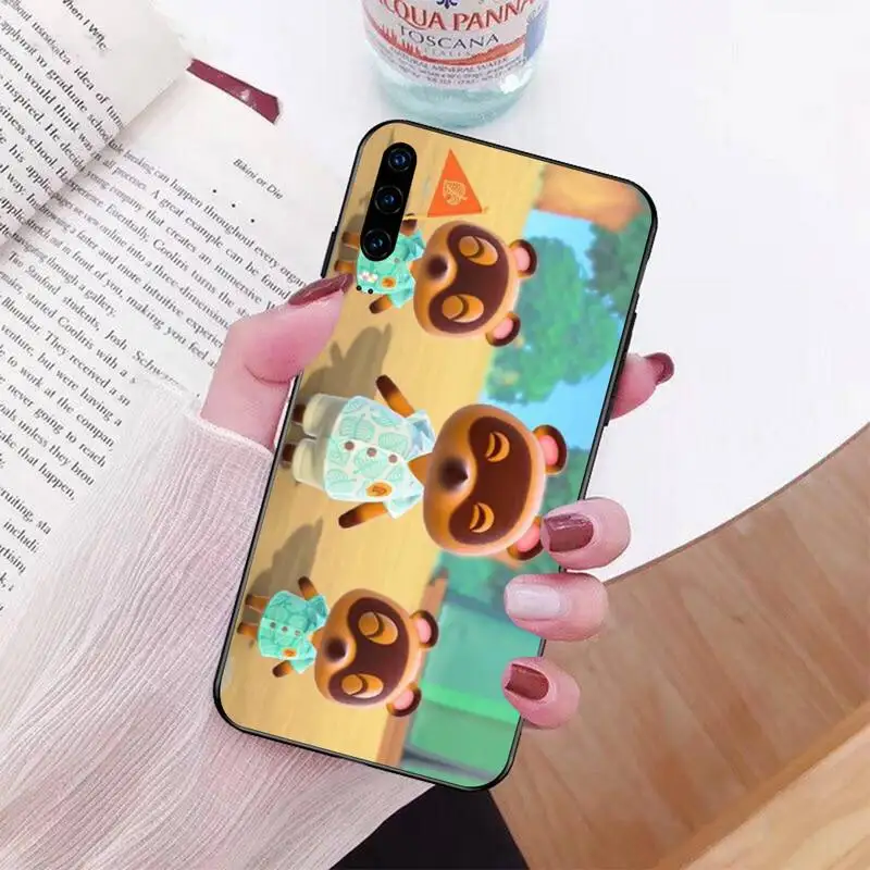 

HPCHCJHM Animal Crossing New Horizons Black Soft Phone Case Capa for Huawei P30 P20 lite Mate 20 Pro lite P Smart 2019 prime