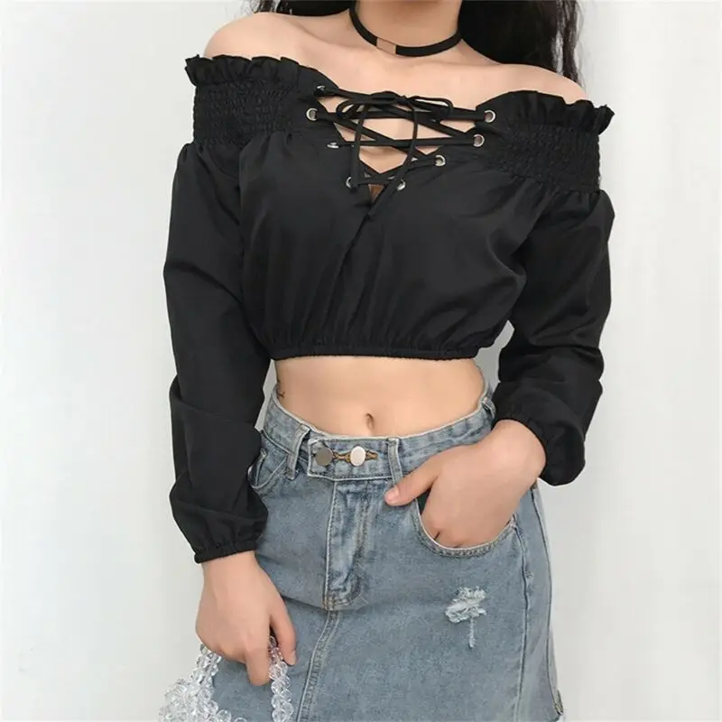 Новинка осени 2019 женский сексуальный эластичный бандаж голые плечи v-образный