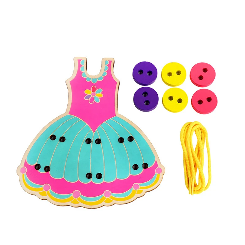

DIY Baby Button Animal Cartoon Toys Kids Puzzle Game Smooth Kids Wood Princesses Doll Educational Development Intelligence Toy