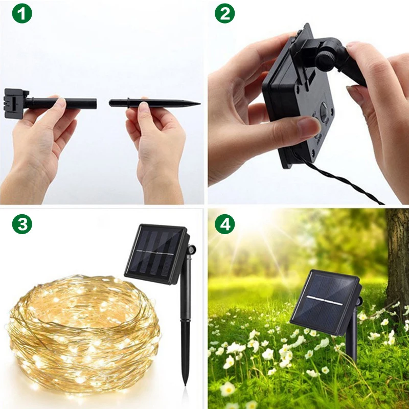 

LED Solar Garden Light LED Copper Wire Lamp LED Fairy Light String Lights Holiday Christmas Party Garland Waterproof Patio Light