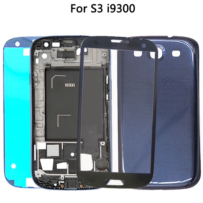 Полный корпус для Samsung Galaxy S3 i9300 задняя крышка аккумулятора + средняя рамка