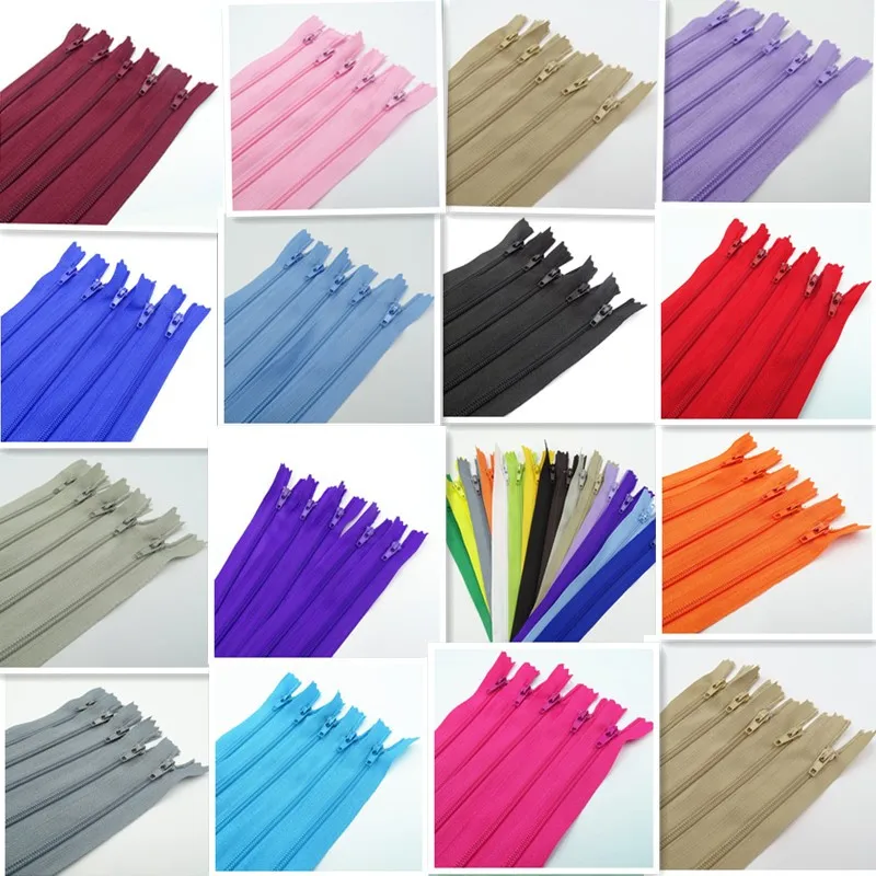

100Pcs 3# Mix (7.5CM-100CM ) 20 Color Closed Nylon Coil Zipper Used for Luggage And Clothing